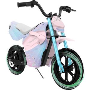 Hover-1 My First Dirt Bike for Kids - 300W Motor, 9MPH Max Speed, 9 Mile Range, 12 Off-Road Tires, 120LB Max Weight, Twist Grip Throttle & Rear Disc Brake Electric Dirt Bike for Kids Ages 5+ Years (Pink Spots)