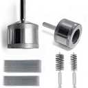 1/2" & 3/4" Metal Copper Pipe Cleaner Set, with 2 Pcs Replaceable Brushes and 2 Stainless Steel Wire Bore Brushes,Cleaning Rust, Stains Paint on Copper Pipes and Metal Pipes