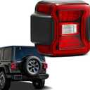 LED Tail Lights Compatible with 2018 2019 2020 2021 2022 2023 2024 2025 Jeep Wrangler Led Taillights W/O BLIS Rear Reverse Stop Brake Tail Lamp Assy Replacement OEM#68434890AB (Left Driver Side)