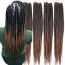 6 Packs/Lot (14/18/24/30) inch 1cm 20 Strands/Pack Thin 3X Box Braid Crochet Hair Extensionin Diameter 3X Synthetic Braid Hair Extensions Crochet Braids Hair Color (30Inch T1B/30)