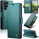 Wallet Case for Samsung Galaxy S26 Ultra, PU Leather Magnetic Flip Case with RFID Blocking Card Holder for Women Men, Shockproof Durable Protective Phone Cover for Galaxy S26 Ultra (Green)