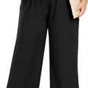 Lastshe Women's Plus Size Wide Leg Pants High Waist Loose Casual Palazzo Trousers with Pockets Spring Clothes (4X, 01 Black)