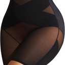 MOVWIN Tummy Control Shapewear for Women Plus Size High Waisted Butt Lifting Panties Thigh Slimmer (XX-Large, Black)