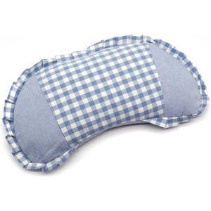 Buckwheat Hulls Pillows for Sleeping Small Cervical Pillow with Washable Cover Moon Shaped Cooling Pillow Neck Support for Side and Back Sleeper (22x12 inch, Blue)