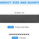 uxcell Door Kick Plates, 6 x 30 Inches Aluminum Kick Plate Door Plate, 2 mm Thickness, for Exterior Front Door or Back Door, Black
