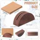 Colingmill 24 Pcs Wooden Table Number Stands Wedding Table Name Holder Semicircular Design Place Card Holders with 24 Pcs Tented Cards for Retail Shop Wedding Party Events Decoration(Brown)