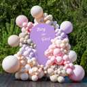 Babenest 6.6FT Purple Wedding Arch Cover, Spandex Fitted Arch Backdrop Cover for Photography, Round Top Chiara Stand Cover for Party Ceremony Birthday Baby Shower Anniversary Decoration
