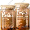 NewEleven Gift For Friends, Bestie - Birthday Gifts for Women Friendship - Unique Friendship Gifts For Women, Friend, Bestie, Bff, Soul Sister, Work Bestie - 16 Oz Coffee Glass