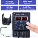 YIHUA 8786D I 2 in 1 Hot Air Rework and Soldering Iron Station with 10 Solder Iron Tips, 4 Hot Air Nozzles, F /C, Cool/Hot Air Conversion and Sleep Function