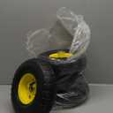 (4 Pack) AR-PRO 4.10/3.50-4" All Purpose Utility Air Tires and yellow Wheel - with 10" Inner Tube, 5/8" Axle Bore Hole, 2.2" Offset Hub and Double Sealed Bearings for Hand Trucks and Gorilla Cart