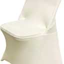 HAINARverS Folding Chair Covers for Wedding, 10pcs Stretch Spandex Washable Fabric Chair Cover, Decoration Chair Cover for Wedding, Party, Banquet, Birthday, Conference, Event(Ivory, 10 PCS)