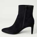 Amazon Essentials Women's Stiletto Heel Dress Ankle Boots, 8, Black Faux Suede