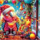 LUXDIVINA Christmas 2000 Piece Puzzle for Adults, Puzzles for Adults 2000 Pieces, Parrot Deer Jigsaw Puzzles, Challenging Puzzle Perfect for Game Nights, Finished Size is 39" X 28"