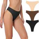 Umiehary Women's High Waisted Ribbed Cotton&Nylon Stretchy Sport Breathable Athletics Panties S