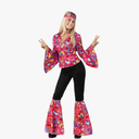 Morph 70s Costumes For Women Hippie Disco Outfit - Retro 60s 70s Style Costume For Parties, Festivals, and Events, Size XL