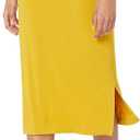 Amazon Essentials Women's Pull-On Knit Midi Skirt (X-Large, Dark Yellow)