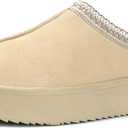 Women's Slippers Platform Mini Boots Short Ankle Boot Fur Fleece Lined Sneakers House slippers Anti-Slip Boot For Outdoor (11, Off-white)