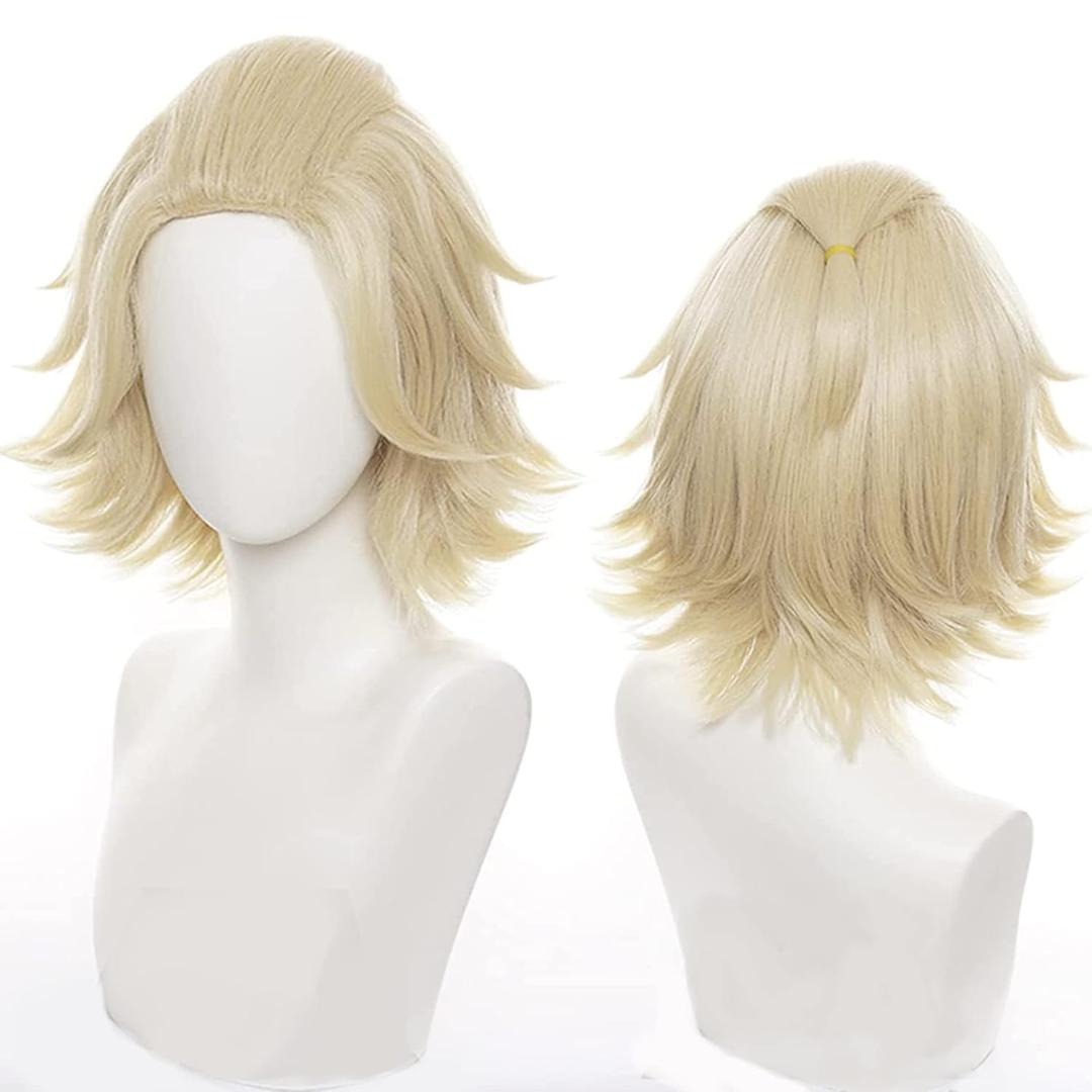 Anime Cosplay Wigs Natural Golden Short Adult Hair Wig