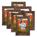 PETAFLOP Wooden 4x6 Picture Frame Set of 7, Rustic Frames Display 4 by 6 Inch Photo for Wall or Tabletop