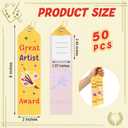 Tingjoo 50 Pcs Great Artist Ribbons 8 x 2 Inches Award Ribbons with Cards and Strings, Prize Achievement Honorable Mention for Team Competition Rewards Participation Gift Prizes