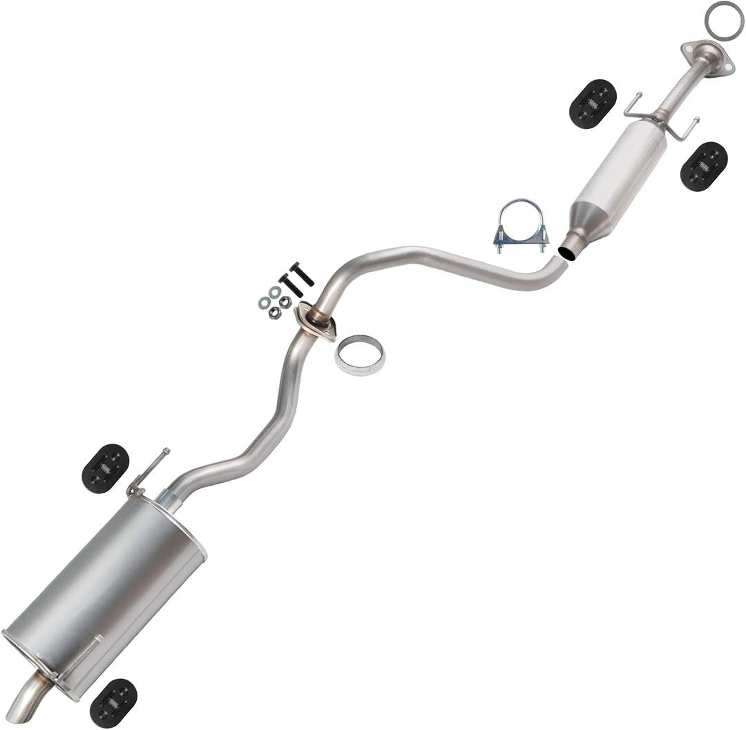 Exhaust Resonator Pipe Muffler Kit Compatible with 2014-2018 Nissan Versa Note 1.6L, Free Gaskets, Clamp, Hangers, and Bolt Kit Included
