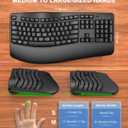 QUASIO Ergonomic Wireless Keyboard with Wrist Rest, Wave Keys, Comfortable Natural Typing, 2.4GHz Full Size Ergo Wireless Computer Keyboard for Multi-OS, Windows, Mac OS Laptop/PC/Notebook (Black)