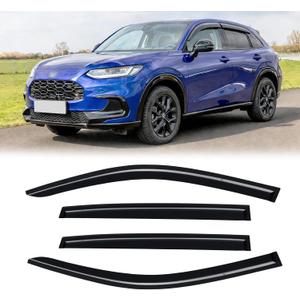 Rain Guards for 2023-2026 Honda HRV HR-V, Out-Channel Window Visor Shields Vent Deflector Shade Wind Dark Smoke 2024 2025 23 24 25 26, Tape-On Outside-Mount, 4PCS