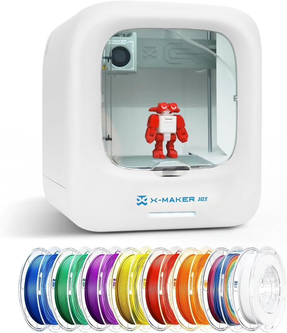AOSEED 3D Printer for Kids, Beginner 3D Printer with 8 PLA Filament Set, Huge Toy Library & Modify, Wi-Fi & App Control, Create STEM Toys, High Precision, W/ 15+ Mini 3D Design Module, X-Maker Joy