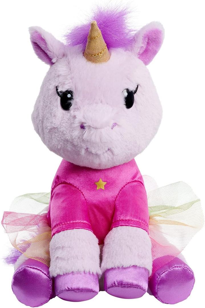 Just Play EK World 7-inch Small Unicorn Plush Stuffed Animal, Pink Star Shirt and Rainbow Skirt, Soft Fabric, Kids Toys for Ages 3 Up