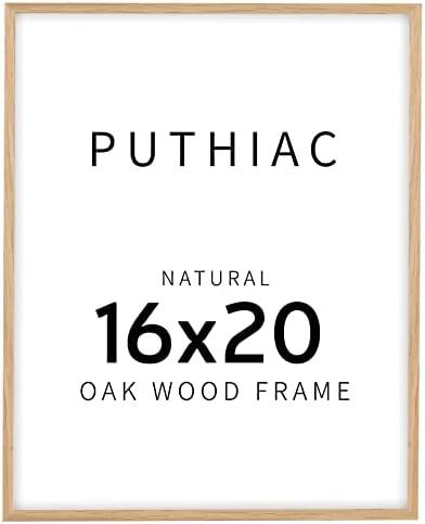 16x20 Picture Frames for Wall - Minimalist 16x20 Oak Wood Frames, 16"x20" Picture Frame Wood, Natural Solid Wooden Picture Frames for Wall Art Photo and Prints(1 Pack, Beige)
