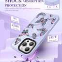 3 x GVIEWIN Magnetic for iPhone 16 Pro Max Case Compatible with Magsafe, [Screen & Camera Lens Protector] Fashion Pattern Translucent Shockproof Phone Cover for 16 Pro Max 6.9" (Starry Butterfly/Purple)