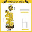 Graduation Yard Signs Class of 2026, Gold Graduation Decorations 2026, Congrats Grad Sign with Stakes, Grad Yard Signs 2026 for College High School Graduation Decorations