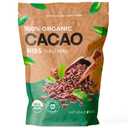 NaturaleBio Organic Raw Cacao Nibs 1 lb. Natural and Pure. Made in Tropical Regions from The Theobroma Cacao Plant. Source of Magnesium, Potassium, and Iron. Sugar-Free Chocolate Chips Substitute.