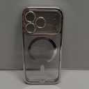 Glitter for iPhone 17 Pro Case with Eye-catching Integrated Lens Protection, [Sparkly Bling Back Panel] [Seamless Work with Magsafe] Cute Women Girly Magnetic Phone Case for iPhone 17 Pro 6.3" Silver