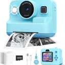 Kids Camera Instant Print,1080P Kids Instant Cameras That Print Photos,Christmas Birthday Gifts for Girls Age 3-12,Portable Toy for 3 4 5 6 7 8 9 10 Year Old Girls Boys-Blue