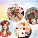 Hoteam DIY Graduation Cap Decorations Kit Included Faux Flowers 3D Butterfly Self Adhesive Rhinestones Glitter Alphabet Letter Stickers for 2026 Grad Cap Topper Party Gifts Decor(Red Yellow)