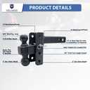Adjustable Trailer Hitch-(for 2-Inch Receiver) Medium Duty Trailer Hitch (14,000 lb. Rating)-2-Inch Drop/Rise with 2-Inch 2-5/16" Adopt Anti-Oxidation Technology 08