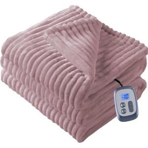 McJaw Heated Electric Blanket Soft Flannel Full Size 72" x 84", Fast Heat, Machine Washable, Warm and Comfortable, 10 Heating Settings & 12 Hours Auto Shut-Off, Purple