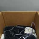 Sealy Electric Blanket Wearable with Foot Pocket, Electric Snuggle Blanket with Sleeves, Flannel & Sherpa Heating Throw with 6 Heat Settings & 2-10 Hours Auto Shut Off, 50 * 70"+18", Dark Grey (Charcoal)