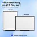 VUSIGN 24" x 18" Magnetic Whiteboard for Wall, Dry Erase Board with Black Frame, Hanging White Board for Office, Home, School, Dorm Includes Markers, Magnets & Eraser