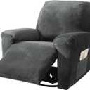 NORTHERN BROTHERS Recliner Chair Covers, Stretchy Recliner Couch Covers, Lazy Boy Velvet Chair Covers, Sofa Cover (Dark Grey, 1 Seat)
