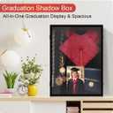 Graduation Shadow Box 17x23 Inch - Large Deep Display Frame for Cap, Gown, Diploma & Awards - College University Keepsake Memory Box in Black
