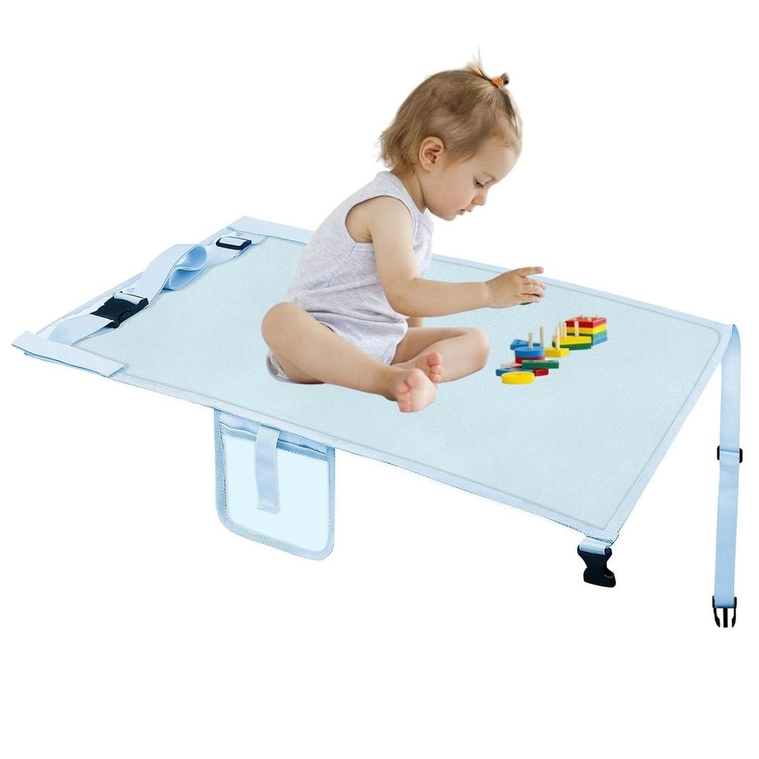 Toddler Airplane Bed & Airplane Seat Extender for Kids – Turns Plane Seat into a Bed, Comfortable Sleep Solution for Baby & Toddler on Long Flights (Blue)
