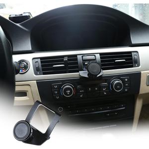 Aluminum Alloy Car Center Console Air Vent Mobile Phone Holder for BMW 3 Series E90 E92 2005-2012 Car Accessories (Black)
