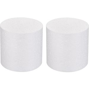 MECCANIXITY Round Foam Cake Dummy 4 Inch x 4 Inch Circle Dummy Cake Set for Wedding Cakes, Birthday Cakes, Crafts, and Window Displays 2 Pack