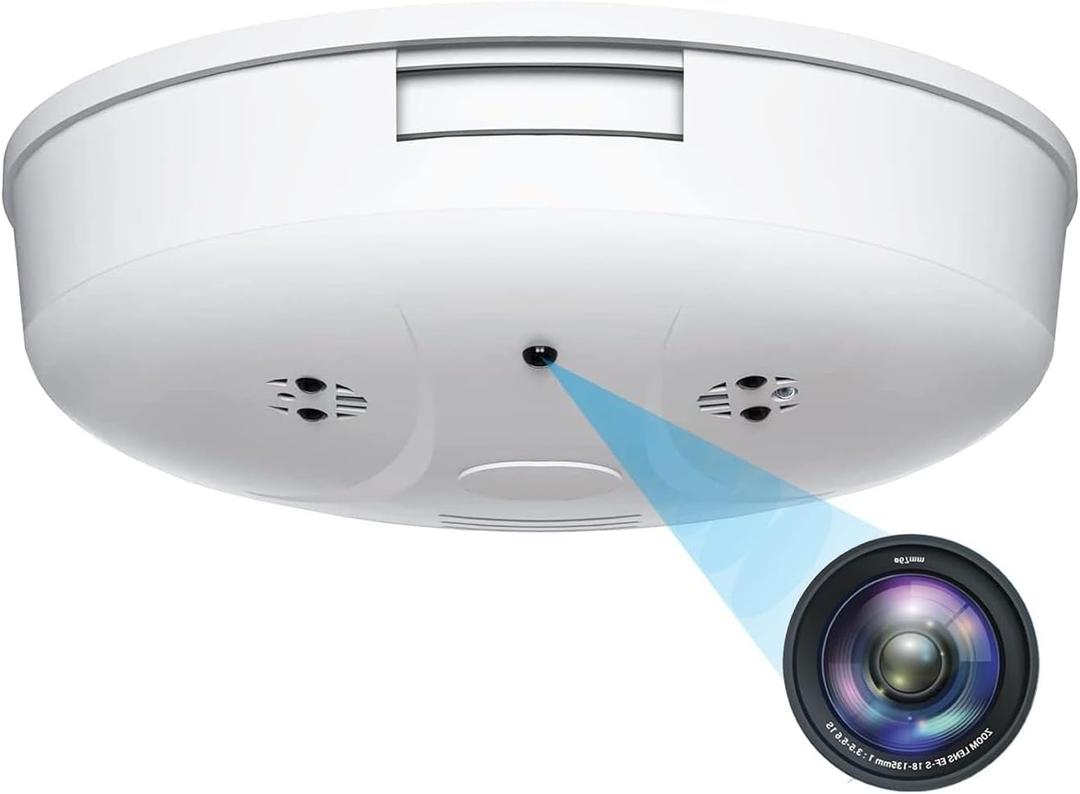 Security Camera Smoke Detector Hidden Camera 1080P WiFi Indoor Cam with Night Vision Motion Detection Real-Time Spy Camera for Home Office Safety