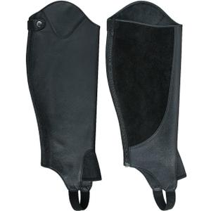Unisex Adult Top Grain Cow Hide Leather Half Chaps Black (L) Unisex Adult Top Grain Cow Hide Leather Half Chaps Black (L)