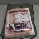 Pinch Pleated Olive Green Linen Curtains 84 Inches Long 2 Panels Set for Living Room Bedroom Dining Pinch Pleat Back Tab Light Filtering Farmhouse Boho Dark Green Loden Window Curtain Drapes W50xL84