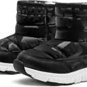 HOBIBEAR Toddler Girls Snow Boots Slip on Waterproof Warm Winter Shoes Outdoor(Black, Size 5 Toddler)