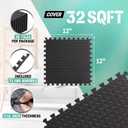 Yes4All Interlocking Exercise Foam Mats with Border Interlocking Floor Mats for Gym Equipment Eva Interlocking Floor Tiles - 36 Square Feet (36 Tiles) - Black